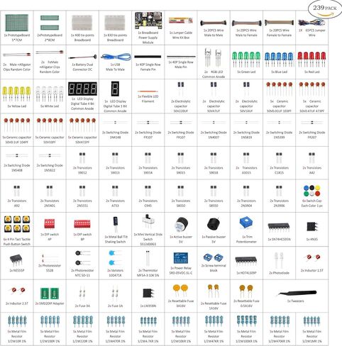 Breadboard Kit with 830 Tie-Points Breadboard,Circuit Board,Potentiometer,Led,Breadboard Power Supply Etc,Electronics Kit Compatible with Arduino R3,Mega2560,Nano,Raspberry Pi,STM32-A in Saudi Arabia