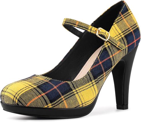 Allegra K Women's Houndstooth Platform Stiletto Heels Mary Janes Pumps in Saudi Arabia