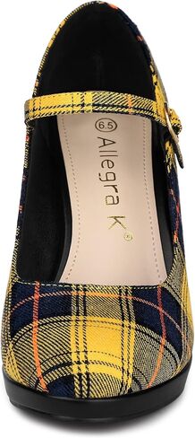 Allegra K Women's Houndstooth Platform Stiletto Heels Mary Janes Pumps in Saudi Arabia
