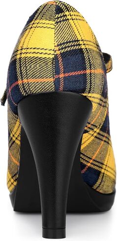 Allegra K Women's Houndstooth Platform Stiletto Heels Mary Janes Pumps in Saudi Arabia