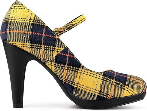 Allegra K Women's Houndstooth Platform Stiletto Heels Mary Janes Pumps in Saudi Arabia