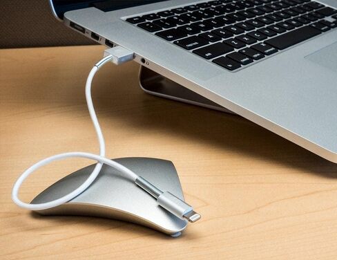 رؤوس كابل MOS Spring Lightning من الألومنيوم، تخفيف الزنبرك، أبيض، 1 قدم in Kuwait