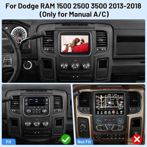 [2G+64G] راديو سيارة لسيارة Dodge RAM 1500 2500 3500 2013-2018 (فقط للتكييف اليدوي)، 7 بوصة Android 13 شاشة لمس ستيريو، Carplay/Android Auto/Hi-Fi Audio/SWC/Bluetooth/1080P in Saudi Arabia