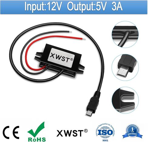 DC to DC 12V to 5V 3A 15W 15watt with Double USB output power Adapter converter 8V-22V to 5V Voltage Buck Regulator,Step-down Module,Waterproof Power Adapt 5V Volt Transformer Module in Saudi Arabia