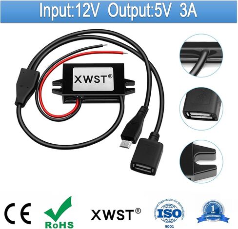 DC to DC 12V to 5V 3A 15W 15watt with Double USB output power Adapter converter 8V-22V to 5V Voltage Buck Regulator,Step-down Module,Waterproof Power Adapt 5V Volt Transformer Module in Saudi Arabia