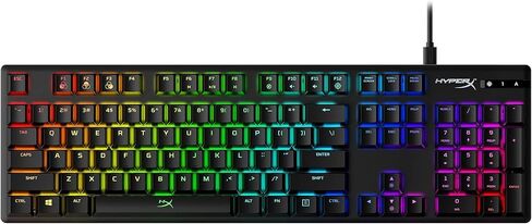 HyperX Alloy Origins - لوحة مفاتيح ميكانيكية للألعاب، إضاءة يتم التحكم فيها بواسطة البرامج وتخصيص ماكرو، عامل شكل مضغوط، إضاءة خلفية LED RGB - مفتاح HyperX Aqua اللمسي (متجدد) in Saudi Arabia