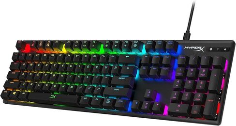 HyperX Alloy Origins - لوحة مفاتيح ميكانيكية للألعاب، إضاءة يتم التحكم فيها بواسطة البرامج وتخصيص ماكرو، عامل شكل مضغوط، إضاءة خلفية LED RGB - مفتاح HyperX Aqua اللمسي (متجدد) in Saudi Arabia
