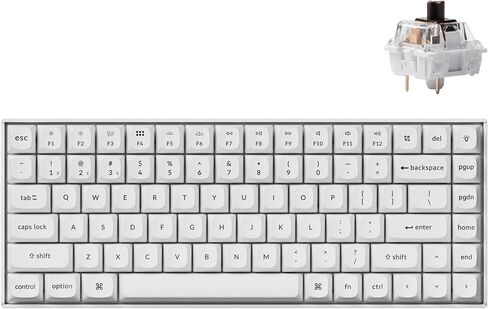 Keychron K2 Pro 75% Layout Bluetooth Wireless Mechanical Keyboard, Custom Programmable Type-C Wired Gaming Keyboard with RGB Backlit, Hot-Swappable K Pro Banana Switch for Mac Windows Linux - White in Saudi Arabia