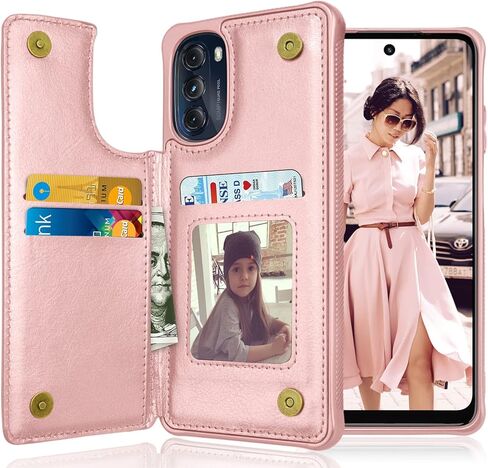 Tekcoo Wallet Case for Motorola Moto G 5G 2022 / Moto G (2022) / XT2213 Minimalist PU Leather ID Cash Credit Card Holder Slots Magnetic Closure Kickstand Folio Flip Slim Protective Cover - Black in Saudi Arabia
