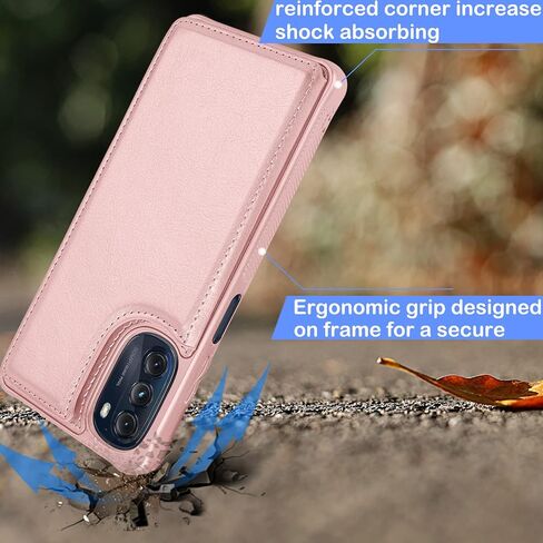 Tekcoo Wallet Case for Motorola Moto G 5G 2022 / Moto G (2022) / XT2213 Minimalist PU Leather ID Cash Credit Card Holder Slots Magnetic Closure Kickstand Folio Flip Slim Protective Cover - Black in Saudi Arabia