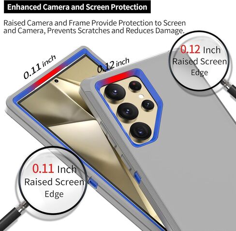 Compatible with Samsung Galaxy S24 Ultra Case, with Belt Clip Holster Heavy Duty Rugged Shockproof Full Body Protection Kickstand Cover for Samsung Galaxy S24 Ultra Phone (Black) in Saudi Arabia