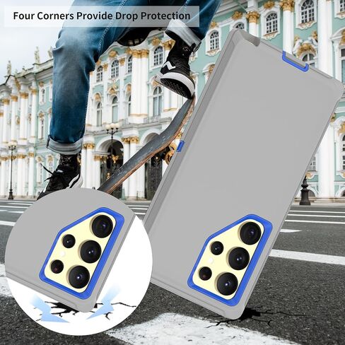 Compatible with Samsung Galaxy S24 Ultra Case, with Belt Clip Holster Heavy Duty Rugged Shockproof Full Body Protection Kickstand Cover for Samsung Galaxy S24 Ultra Phone (Black) in Saudi Arabia
