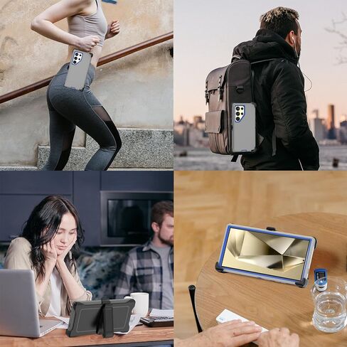 Compatible with Samsung Galaxy S24 Ultra Case, with Belt Clip Holster Heavy Duty Rugged Shockproof Full Body Protection Kickstand Cover for Samsung Galaxy S24 Ultra Phone (Black) in Saudi Arabia