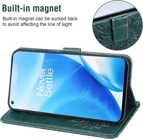 Phone Case for Oneplus Nord N200 5G Wallet with Tempered Glass Screen Protector and Leather Slim Flip Cover Card Holder Stand Cell Accessories One Plus N 200 1plus One+ 1+ N2005G Women Men Blue in Kuwait