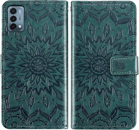Phone Case for Oneplus Nord N200 5G Wallet with Tempered Glass Screen Protector and Leather Slim Flip Cover Card Holder Stand Cell Accessories One Plus N 200 1plus One+ 1+ N2005G Women Men Blue in Kuwait