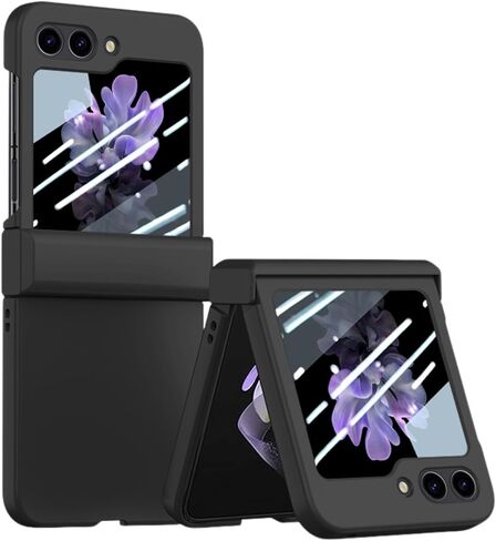 Case Compatible with Samsung Galaxy Z Flip 3, Hard PC Anti-Scratches Ultra-Thin Shockproof Flexible Flip Protective Case for Z Flip 3 for Men Women Black, 3C-BC3-09122-Black in Saudi Arabia
