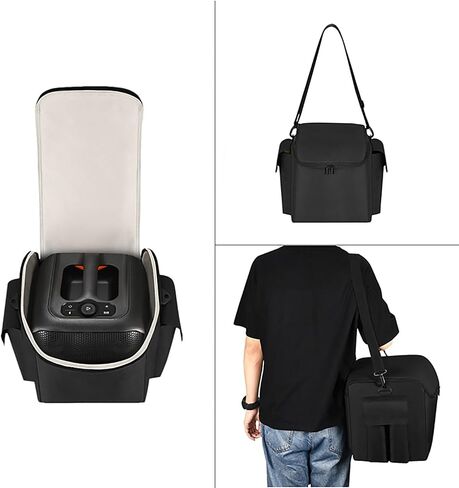 Travel Carry Case Storage Tote Bag Compatible with JBL PartyBox Encore Essential Party Speaker & Accessories Protection Cover Case Shoulder Bag, Black in Saudi Arabia