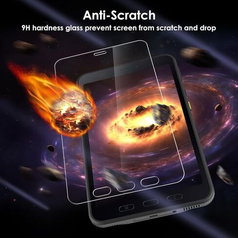 واقي شاشة مكون من عبوتين متوافق مع هاتف Samsung Galaxy Tab Active5 8 بوصة، طبقة شفافة من الزجاج المقسى، مضادة للخدش، صلابة 9H، سهلة التركيب in Kuwait