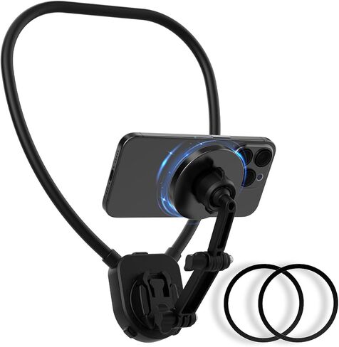 حامل مغناطيسي للرقبة لـ Magsafe، حامل هاتف للرقبة بدون استخدام اليدين POV/Vlog تسجيل فيديو للرقبة لهاتف iPhone 15 14 13 12 Plus Pro Max Mini Series in Kuwait