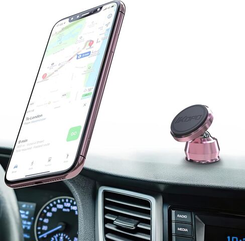 IKOPO Pink-Metal Car Phone Holder Mount, Magnetic Phone Holder for Car Dashboard with Strong Magnet Suitable for iPhone, Samsung, LG, GPS, and More in Kuwait