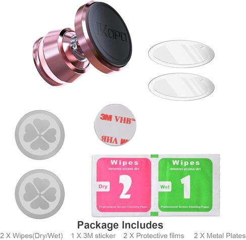 IKOPO Pink-Metal Car Phone Holder Mount, Magnetic Phone Holder for Car Dashboard with Strong Magnet Suitable for iPhone, Samsung, LG, GPS, and More in Kuwait