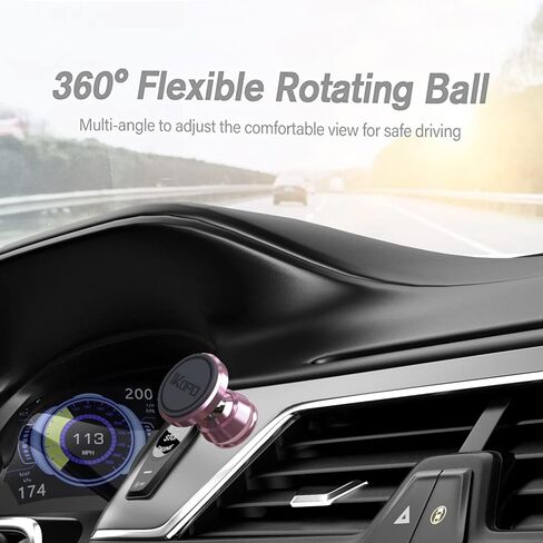 IKOPO Pink-Metal Car Phone Holder Mount, Magnetic Phone Holder for Car Dashboard with Strong Magnet Suitable for iPhone, Samsung, LG, GPS, and More in Kuwait