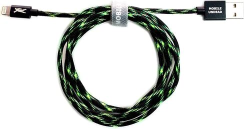 Mobile Undead [Apple MFi Certified] Lightning to USB-A Braided Cable, 5 Feet for iPhone 14/13/12/11 Pro Pro Max Plus Mini XS XS Max XR X 8 8 Plus 7 7 Plus iPad Pro Air Mini iPod (Vampire) in Kuwait