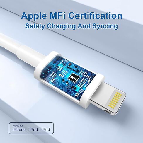 Charger-Fast-Charging [MFi Certified] USB C to Lightning Cable iPhone Charger Cord Compatible for Apple iPhone - 3 Pack(6ft+6ft+10ft) in Saudi Arabia