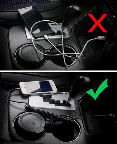 كابل لايتنينج ملفوف من Terasako للسيارة مكون من قطعتين [كابل شاحن iPhone ملفوف بطول 3 أقدام متوافق مع iPhone 12Pro Max/12Pro/12/11/XS/XS Max/XR/X/8/8 Plus/iPad/iPod in Kuwait