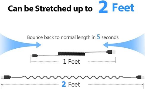 كابل لايتنينج ملفوف من Terasako للسيارة مكون من قطعتين [كابل شاحن iPhone ملفوف بطول 3 أقدام متوافق مع iPhone 12Pro Max/12Pro/12/11/XS/XS Max/XR/X/8/8 Plus/iPad/iPod in Kuwait