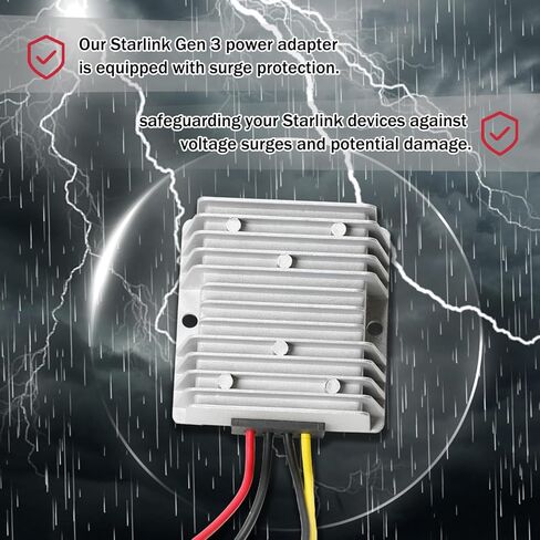 مجموعة تحويل Starlink Gen 3 12 فولت، محول طاقة Ybervont Starlink Gen 3 لطاقة 12 فولت-24 فولت، جهد ثابت/تيار، محول طاقة تصاعدي، محول دفعة Starlink Gen 3 Router 12V لـ RV/في الهواء الطلق in Kuwait
