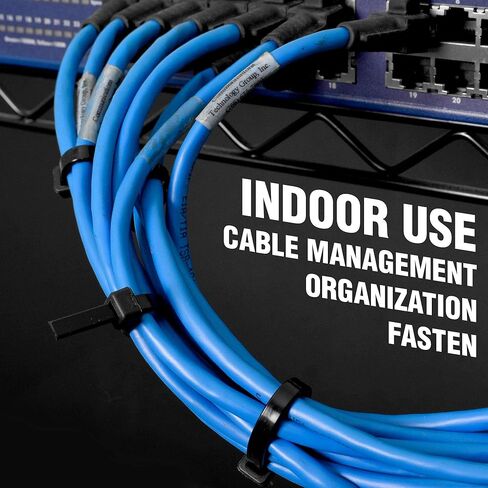 Cambridge ZipIts نايلون 6/6 UL مدرج كبل ربطات عنق 8 في 75 رطل قوة الشد القياسية ذاتية القفل مقاومة للأشعة فوق البنفسجية أربطة بسحاب سوداء، 1000 حزمة، جودة المقاول وقوته in Kuwait