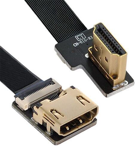 Xiwai CYFPV Right Angled 90 Degree HDMI Male to Female FPC Flat Cable for HDTV Multicopter Aerial Photography (0.1M) in Saudi Arabia