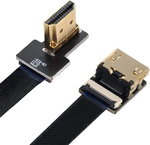 Xiwai CYFPV Right Angled 90 Degree HDMI Male to Female FPC Flat Cable for HDTV Multicopter Aerial Photography (0.1M) in Saudi Arabia