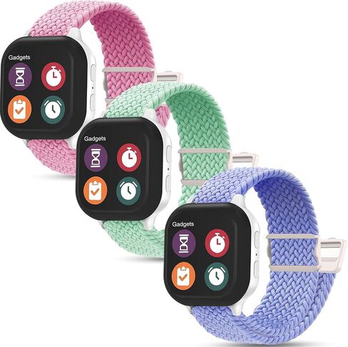 Kuaguozhe 3 Pack Magnetic Braided Bands Compatible with Cosmo JrTrack 3/Cosmo Jrtrack 2 SE/Cosmo Jrtrack 2/Cosmo Jrtrack Kids Smartwatch, Breathable Adjustable Braided Sport Wristband for Kids in Saudi Arabia