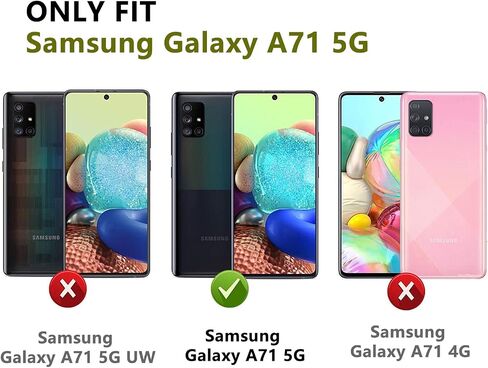 مصمم لهاتف Samsung Galaxy A71 5G جراب 2 في 1 هدية Militay Grade Drop غطاء متين وشديد التحمل مضاد للصدمات لهاتف Galaxy A71 5G جراب هاتف للنساء والرجال والأولاد والبنات (أسود + أسود) in Kuwait