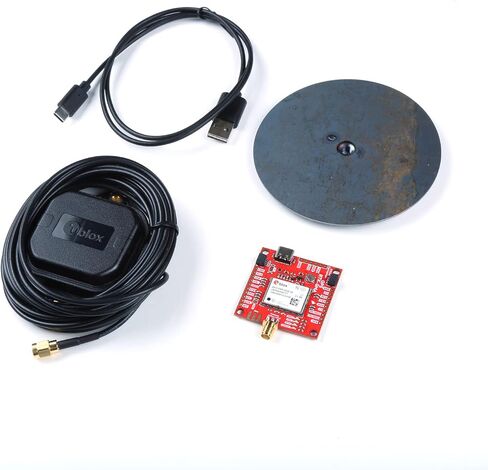 SparkFun GPS-RTK-SMA Kit - Includes GPS breakout- Magnetic Mount Antenna- Ground Plate & USB-C Cable - u-Blox ZED-F9P & RTK- High precision accuracy in milimeters- Both Rover & Base station operations in Saudi Arabia