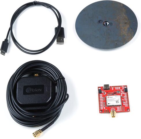 SparkFun GPS-RTK-SMA Kit - Includes GPS breakout- Magnetic Mount Antenna- Ground Plate & USB-C Cable - u-Blox ZED-F9P & RTK- High precision accuracy in milimeters- Both Rover & Base station operations in Saudi Arabia