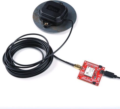 SparkFun GPS-RTK-SMA Kit - Includes GPS breakout- Magnetic Mount Antenna- Ground Plate & USB-C Cable - u-Blox ZED-F9P & RTK- High precision accuracy in milimeters- Both Rover & Base station operations in Saudi Arabia