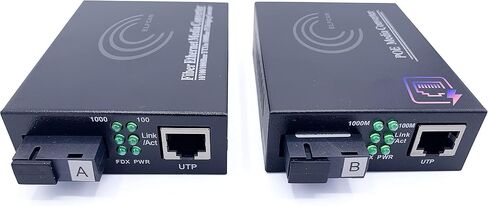 1 Pair Gigabit Fiber Ethernet Converters 1000M/100M/10M, SFP Media Converter Included, Up to 20KM Distance on Single Mode SC Fiber Optics (4 RJ45 Ports *4 RJ45 Ports) in Saudi Arabia