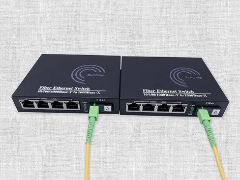 1 Pair Gigabit Fiber Ethernet Converters 1000M/100M/10M, SFP Media Converter Included, Up to 20KM Distance on Single Mode SC Fiber Optics (4 RJ45 Ports *4 RJ45 Ports) in Saudi Arabia