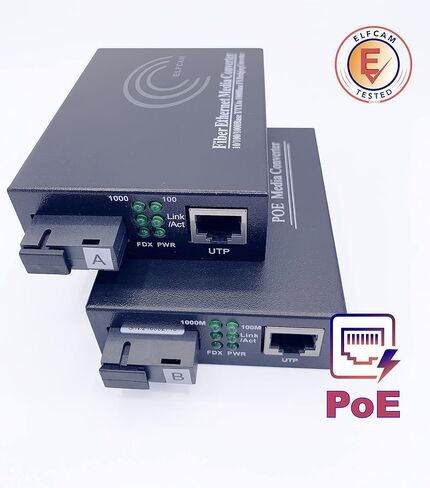 1 Pair Gigabit Fiber Ethernet Converters 1000M/100M/10M, SFP Media Converter Included, Up to 20KM Distance on Single Mode SC Fiber Optics (4 RJ45 Ports *4 RJ45 Ports) in Saudi Arabia