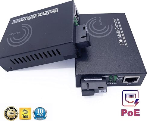 1 Pair Gigabit Fiber Ethernet Converters 1000M/100M/10M, SFP Media Converter Included, Up to 20KM Distance on Single Mode SC Fiber Optics (4 RJ45 Ports *4 RJ45 Ports) in Saudi Arabia