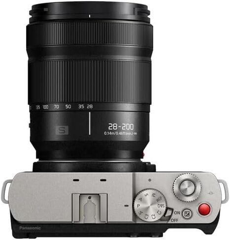 Panasonic LUMIX S9 Mirrorless Full Frame Compact Camera with 28-200mm L Mount Lens for Content Creators - Silver-Bundle with 2X 64GB Memory Card + Extra Batteries + Video LED Light and More in Saudi Arabia
