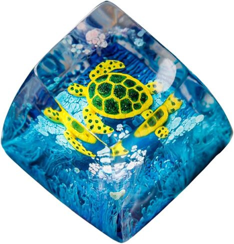 DATKEY Turtle Ocean Artisan Keycap Custom Turtle Sea Handmade Resin Keycap RGB Keyboard Cherry MX Mechanical Gaming Most Keyboard SA Parent (1 FBA Koi Fish Couple, SA) in Saudi Arabia