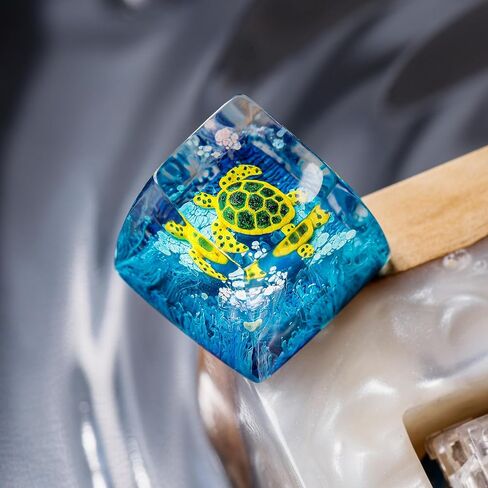 DATKEY Turtle Ocean Artisan Keycap Custom Turtle Sea Handmade Resin Keycap RGB Keyboard Cherry MX Mechanical Gaming Most Keyboard SA Parent (1 FBA Koi Fish Couple, SA) in Saudi Arabia