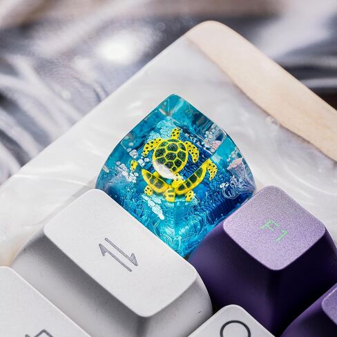 DATKEY Turtle Ocean Artisan Keycap Custom Turtle Sea Handmade Resin Keycap RGB Keyboard Cherry MX Mechanical Gaming Most Keyboard SA Parent (1 FBA Koi Fish Couple, SA) in Saudi Arabia