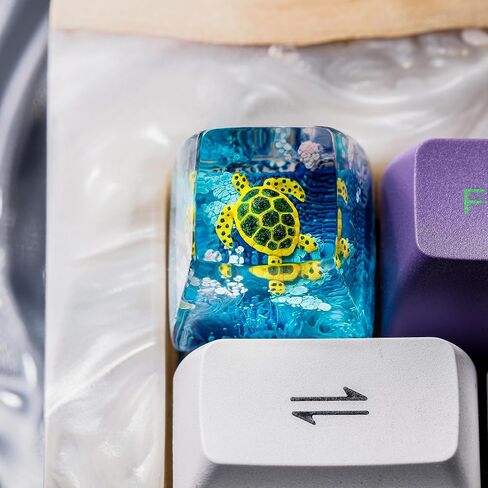 DATKEY Turtle Ocean Artisan Keycap Custom Turtle Sea Handmade Resin Keycap RGB Keyboard Cherry MX Mechanical Gaming Most Keyboard SA Parent (1 FBA Koi Fish Couple, SA) in Saudi Arabia