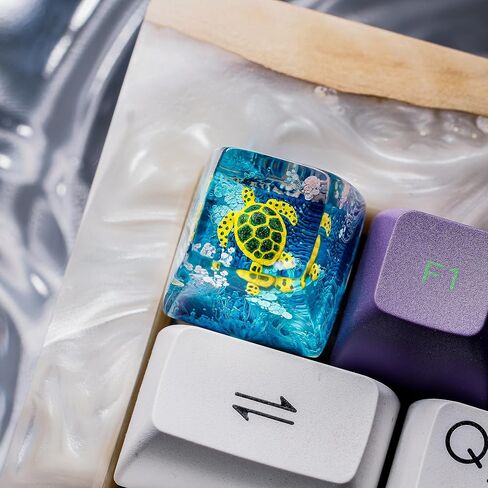 DATKEY Turtle Ocean Artisan Keycap Custom Turtle Sea Handmade Resin Keycap RGB Keyboard Cherry MX Mechanical Gaming Most Keyboard SA Parent (1 FBA Koi Fish Couple, SA) in Saudi Arabia