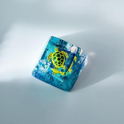 DATKEY Turtle Ocean Artisan Keycap Custom Turtle Sea Handmade Resin Keycap RGB Keyboard Cherry MX Mechanical Gaming Most Keyboard SA Parent (1 FBA Koi Fish Couple, SA) in Saudi Arabia
